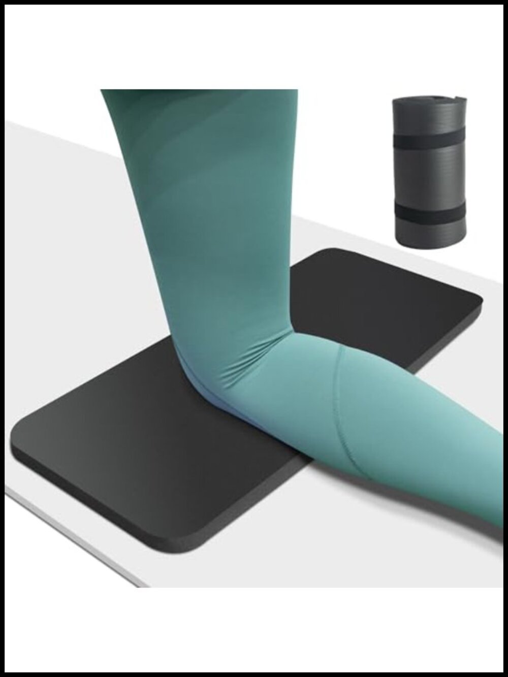 Thick Yoga Knee Pad Cushion NBR Mini Workout Mat with Strap